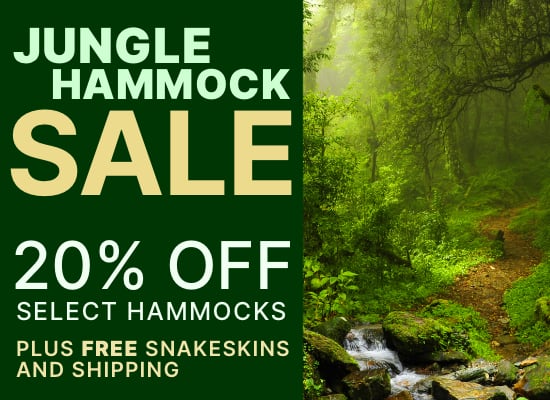 Jungle Hammock Sale Banner, 20% off select jungle zip models